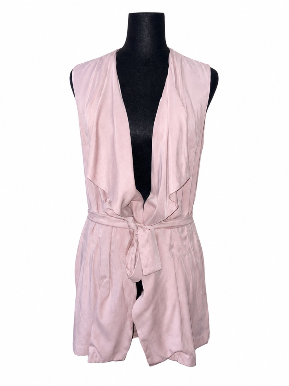 Artisan NY Blush Pink Wrap Vest | Belted Draped Tencel | Medium